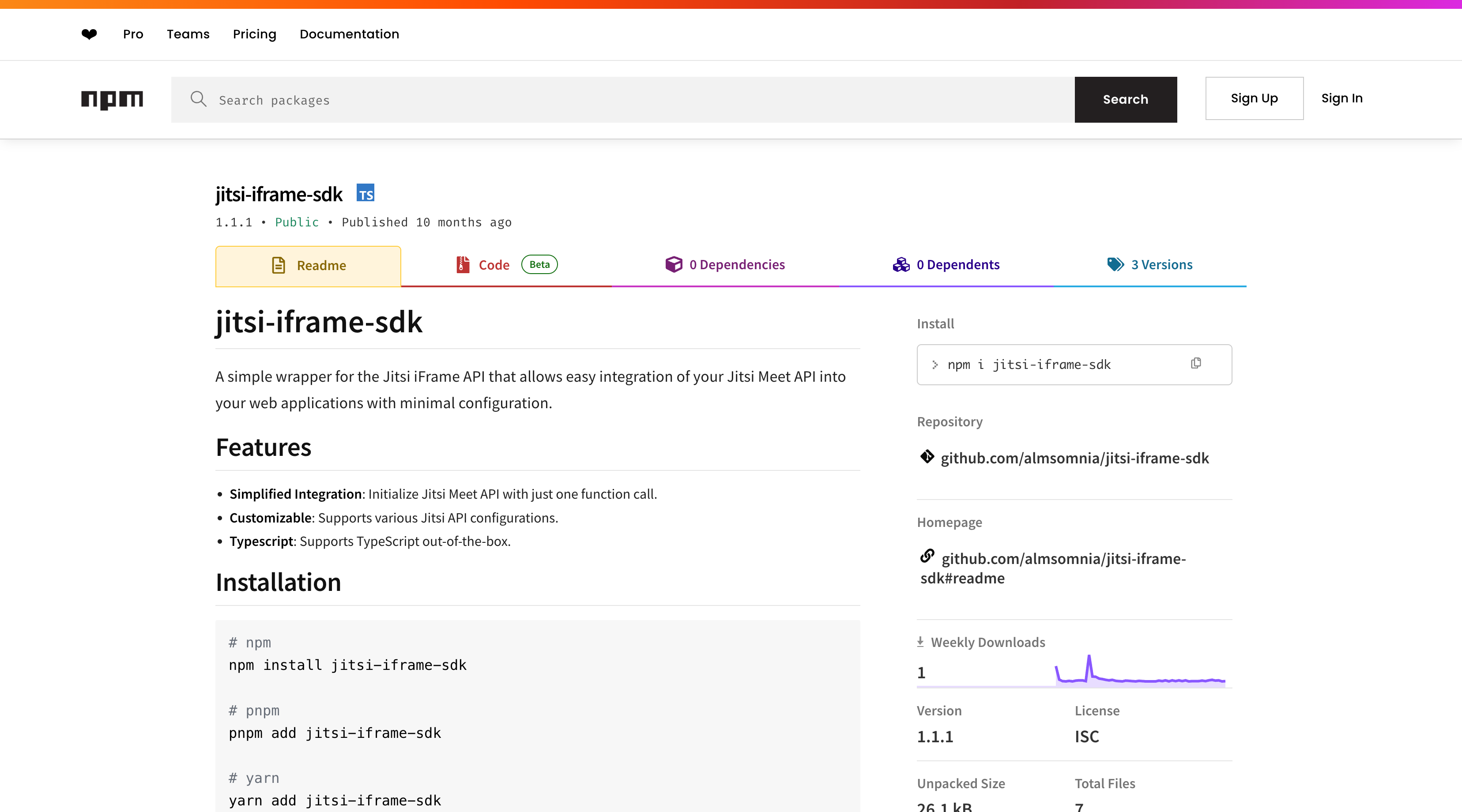 Thumbnail for Jitsi IFrame SDK